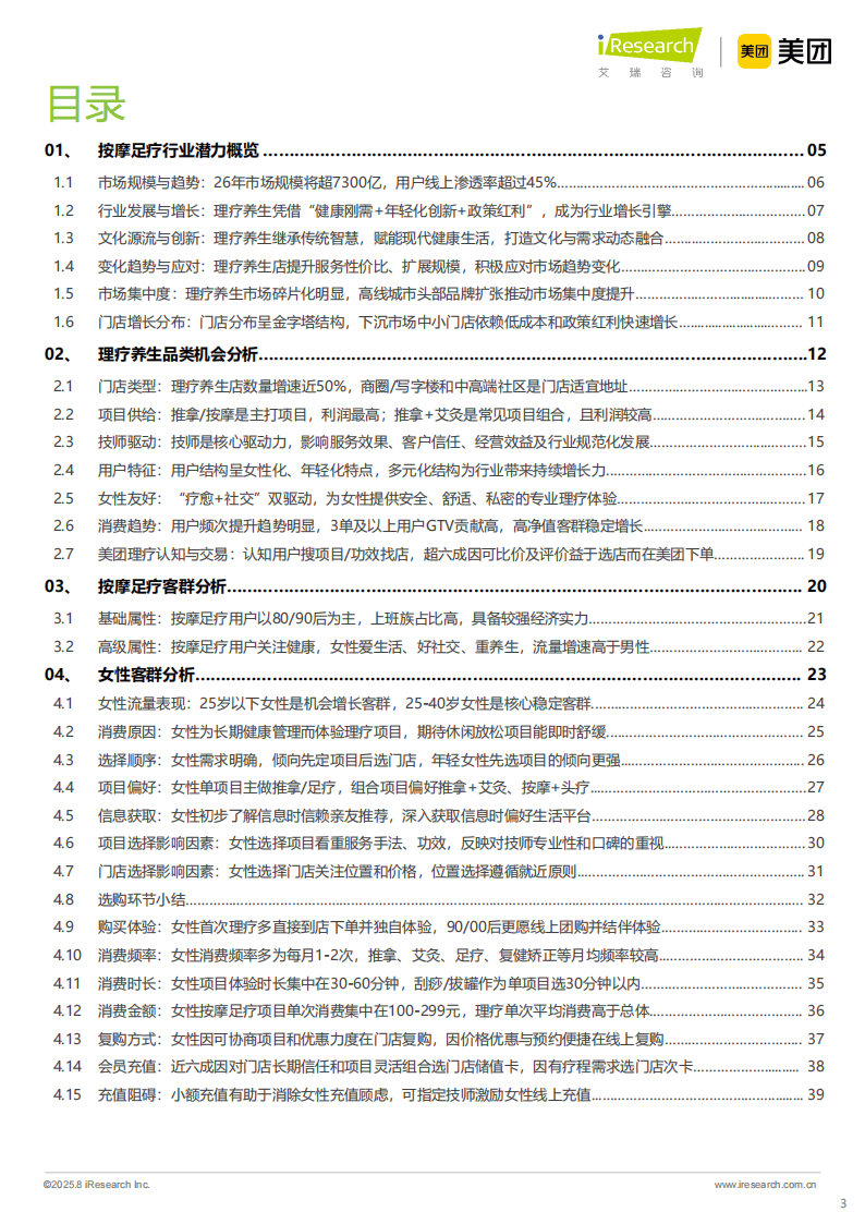 2025中國按摩足療行業潛力洞察：理療養生與女性客群
